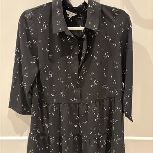 Reitmans Black Heart Pattern Blouse